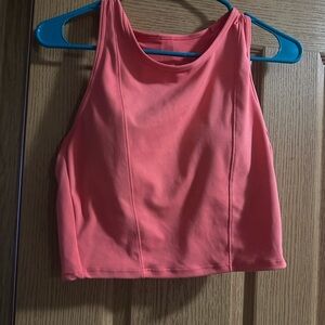 Coral Sleeveless Women's Tank with built in bra (removable padding)